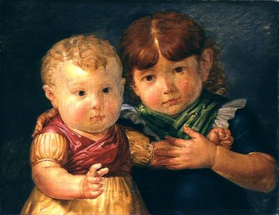 アーティストの子供たち、マリアドロテアとオットージギスムントルンゲ、1809 作： Philipp Otto Runge